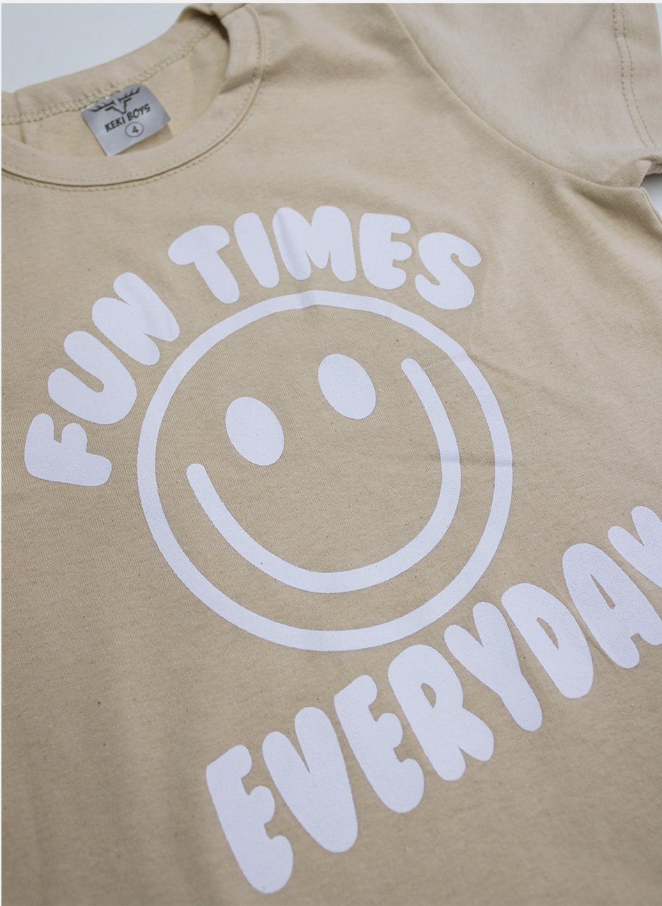 Conjunto Infantil Menino FunTimes Everyday Creme 0372 - Keki Boys