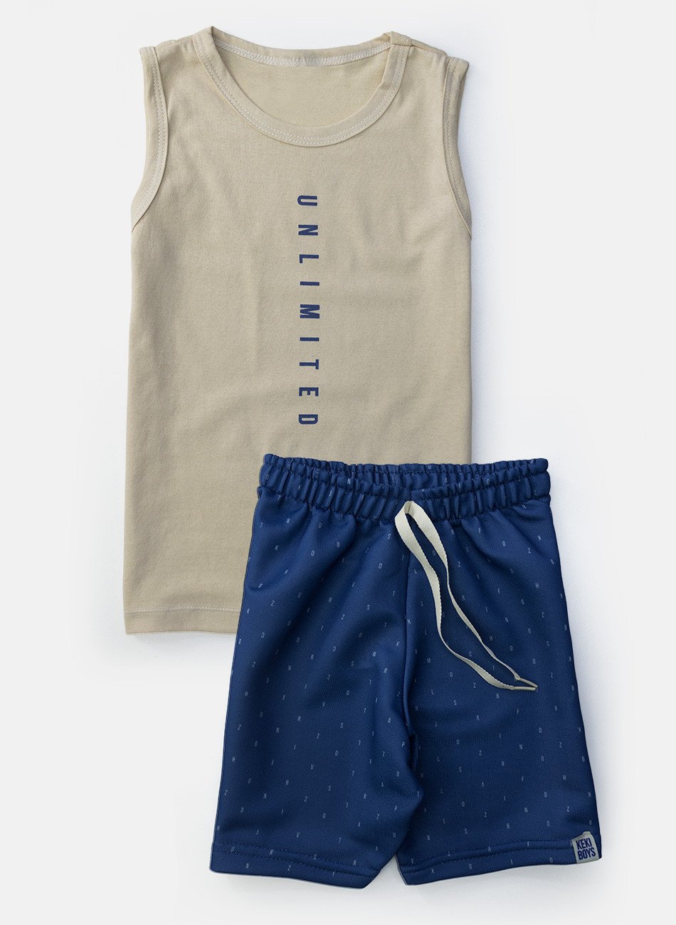 Conjunto Infantil Regata Menino Unlimited Areia 0396 - Keki Boys
