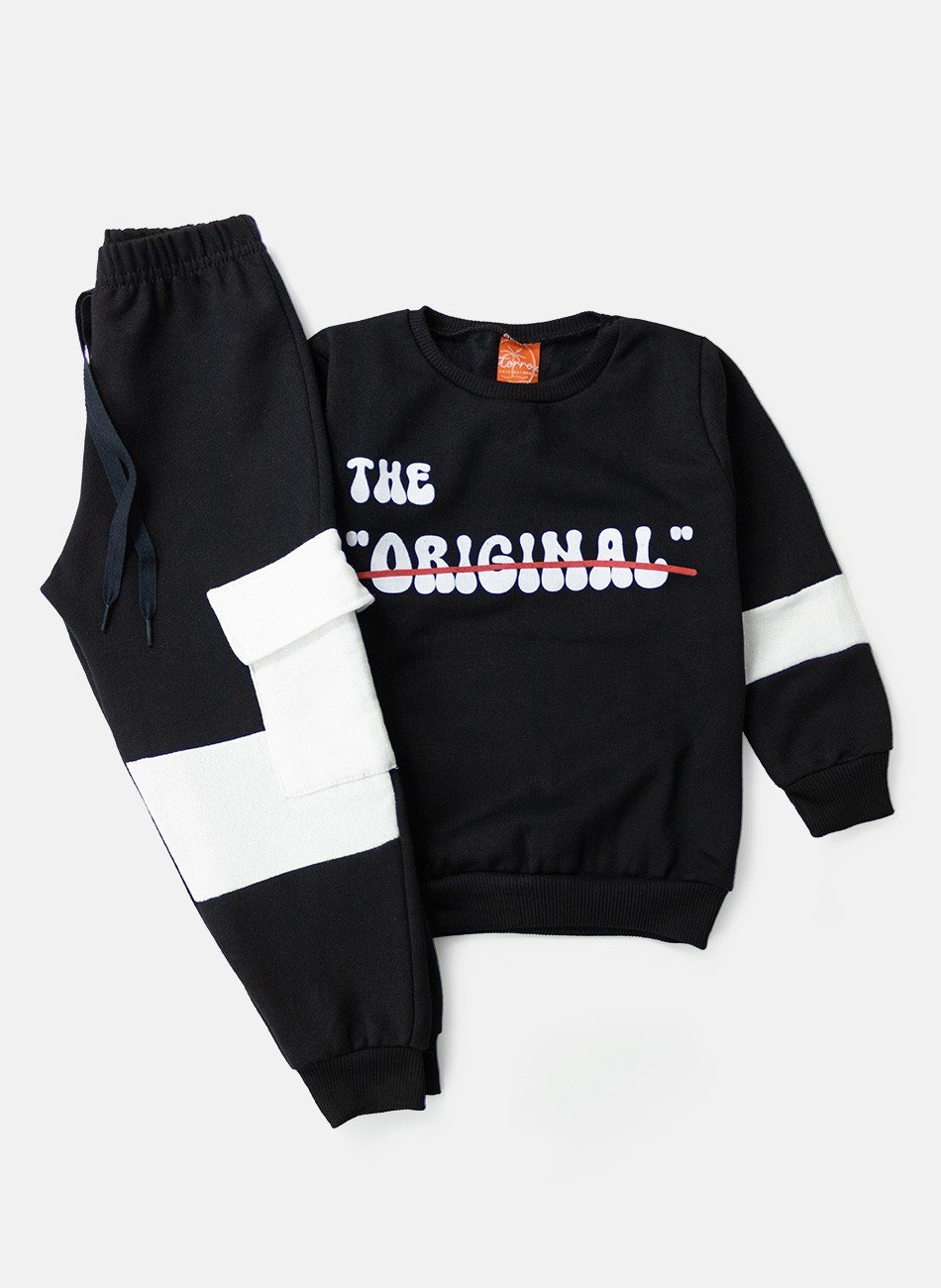 Conjunto Infantil Menino Moletom The Original Preto 0572 - Torrox