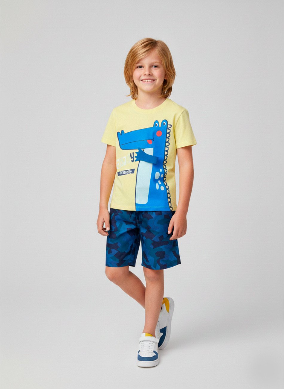 Conjunto Infantil Menino Crocodilo Amarelo 338 - Torrox