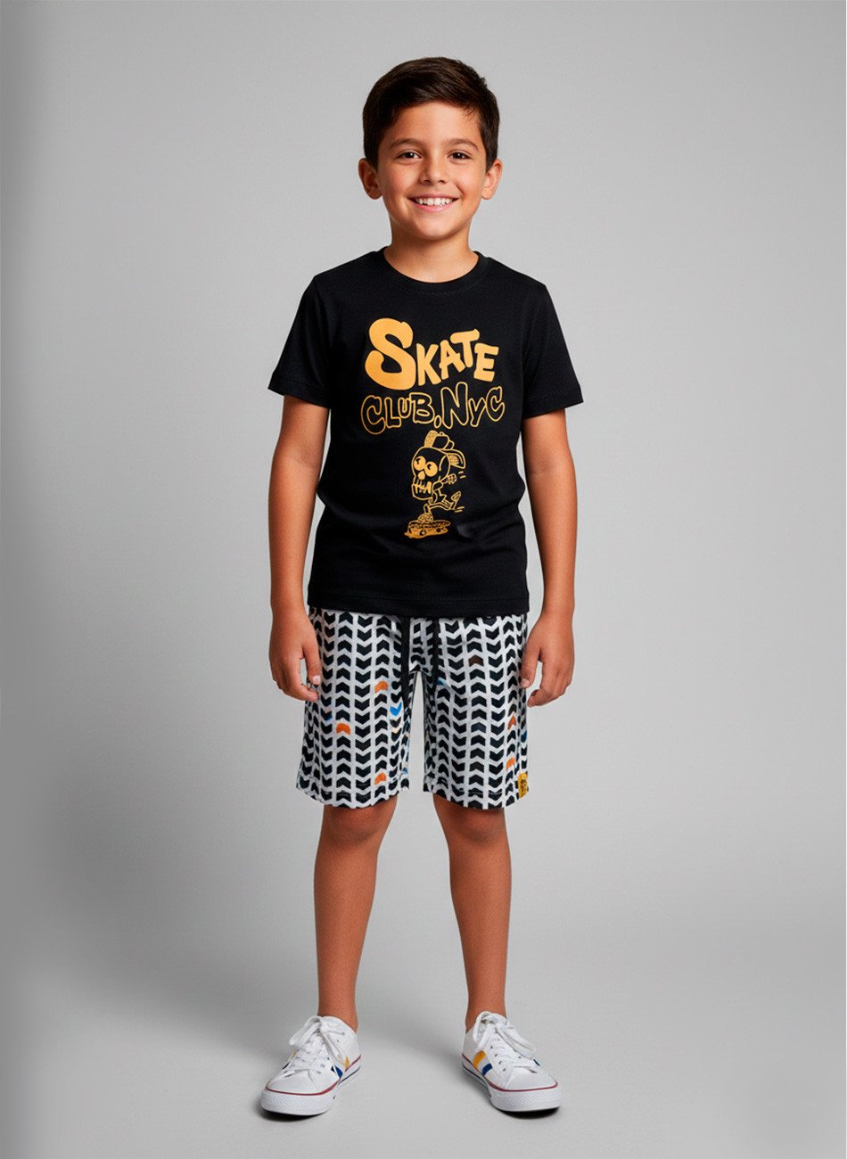 Conjunto Infantil Menino Skate Club NYC Preto 0416 - Keki Boys