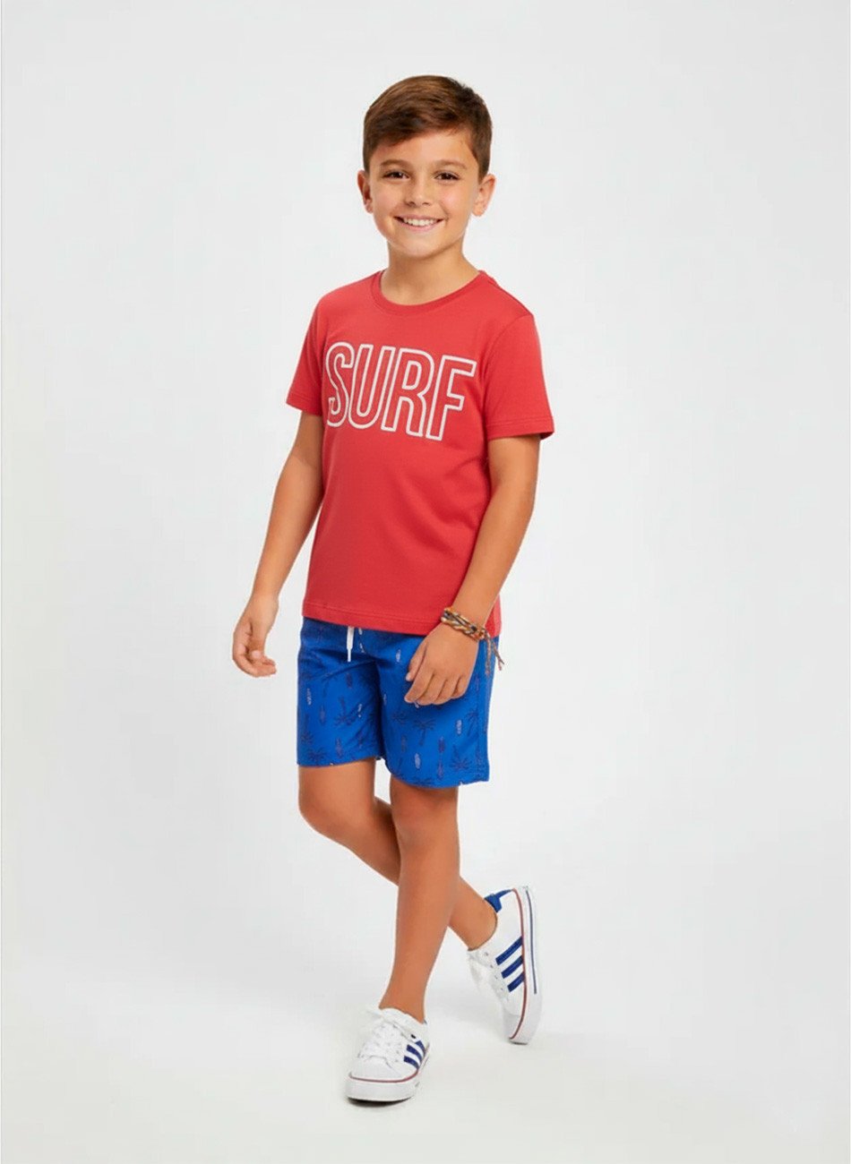 Conjunto Infantil Menino Surf Vermelho 0737 - Torrox