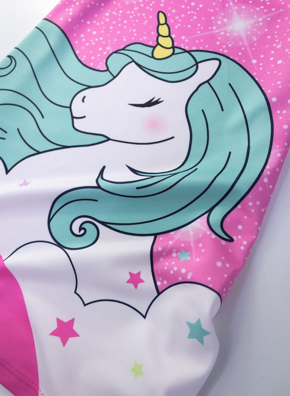Vestido Infantil Manga Curta Unicórnio Mágico Rosa 0112- Laluna