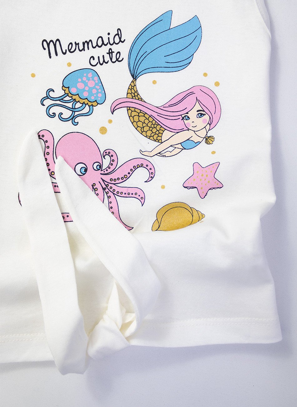 Conjunto Infantil Menina Mermaid Cute Creme 04 - Laluna