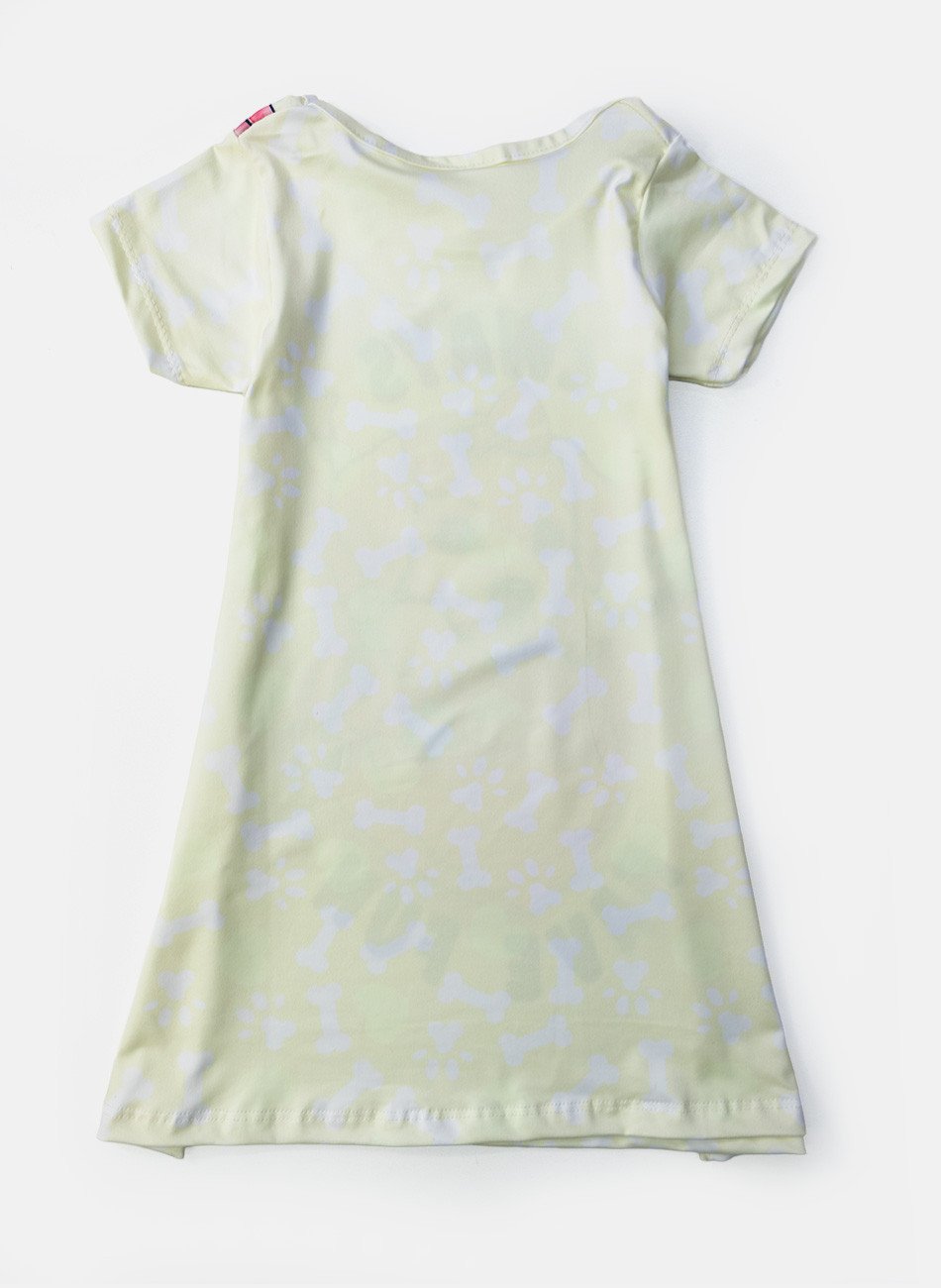 Vestido Infantil Manga Curta Always Have Fun Creme 234 - Laluna