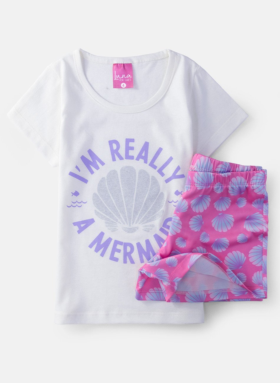 Conjunto Infantil Menina I'm Really Creme 0291 - Laluna