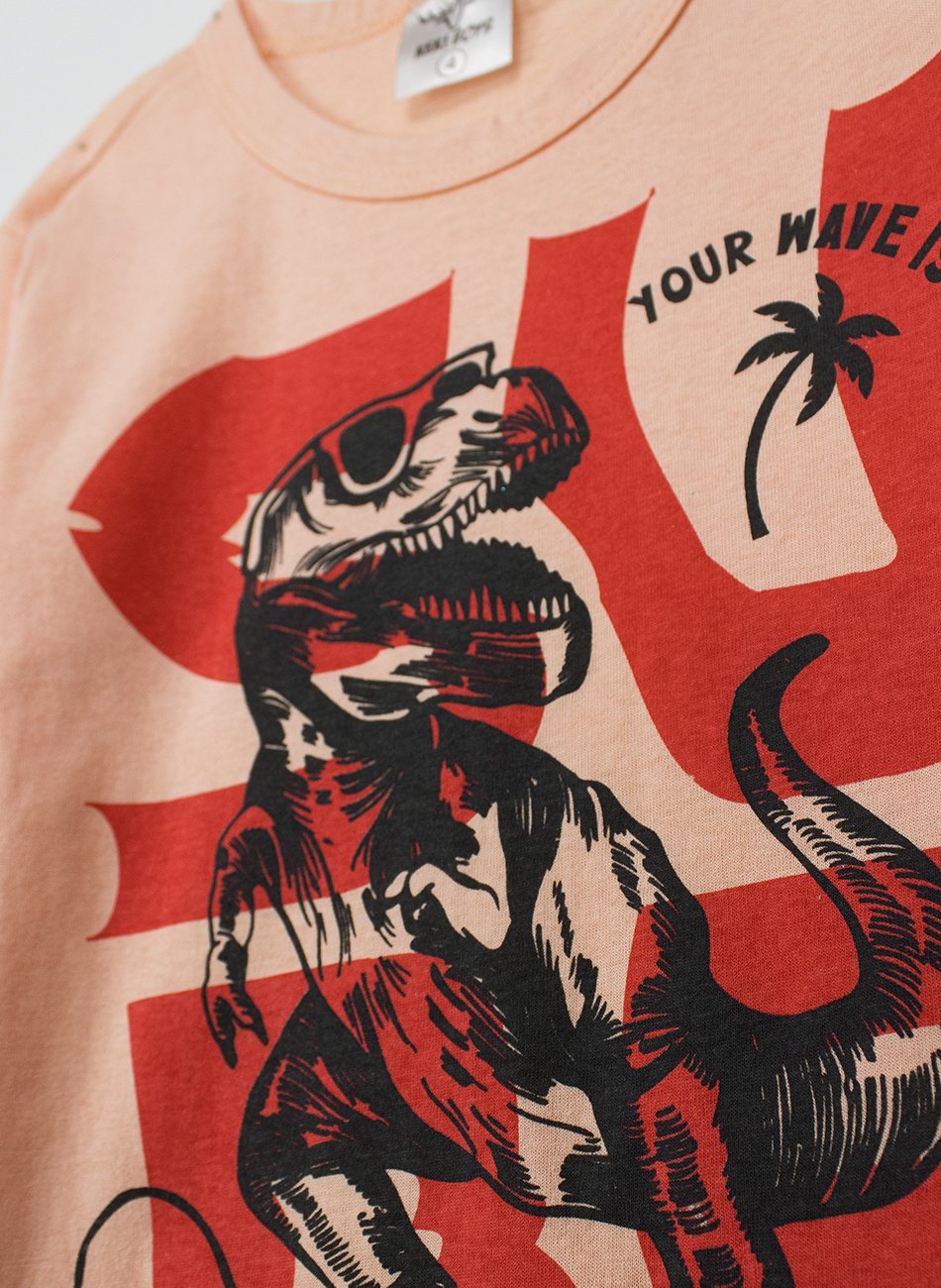 Conjunto Infantil Menino T-Rex Surf Coral 0427 - Keki Boys