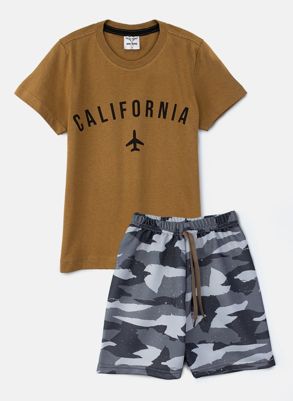 Conjunto Infantil Menino Califórnia Castanho 0534 - Torrox