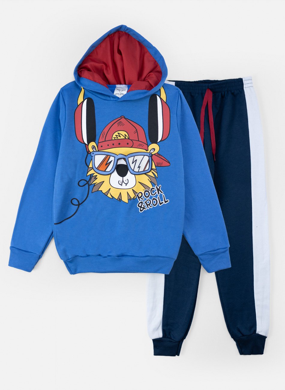 Conjunto Infantil Menino Moletom C/Capuz Rock & Roll Royal 0189 - Torrox