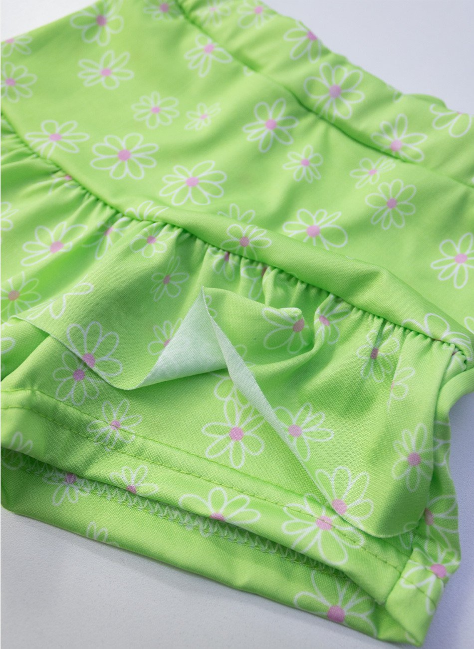 Conjunto Infantil Menina Hello Happy Flores Amarelo Lima 0653 - Laluna