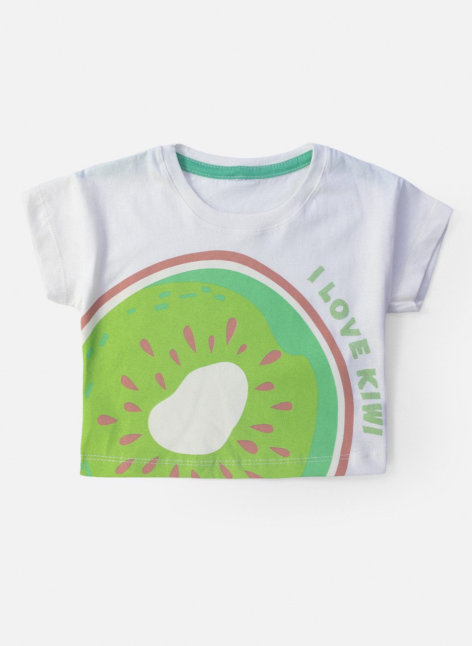 Conjunto Infantil Menina I Love Kiwi Creme 0512 - Laluna