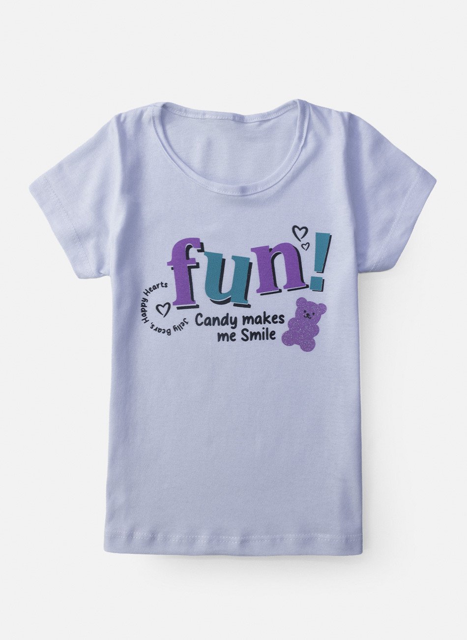 Conjunto Infantil Menina Fun! Urso Branco 0734 - Laluna