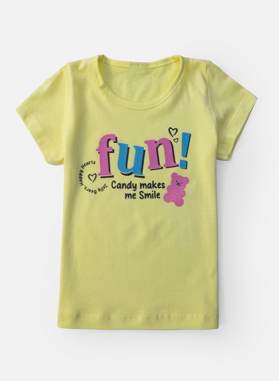 Conjunto Infantil Menina Fun! Urso Amarelo 0734 - Laluna
