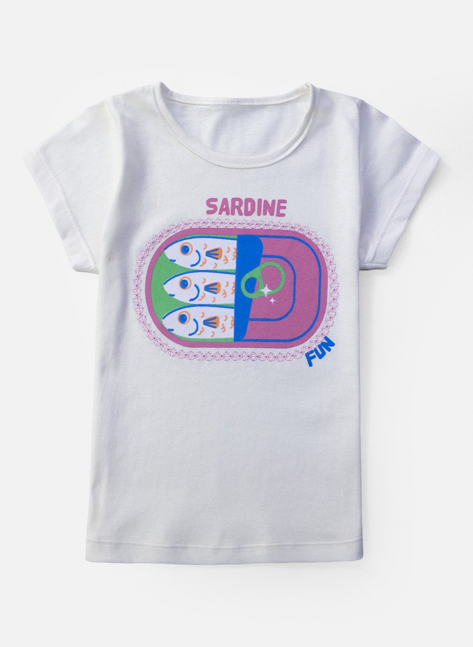 Conjunto Infantil Menina Sardine Fun Creme 0748 - Laluna