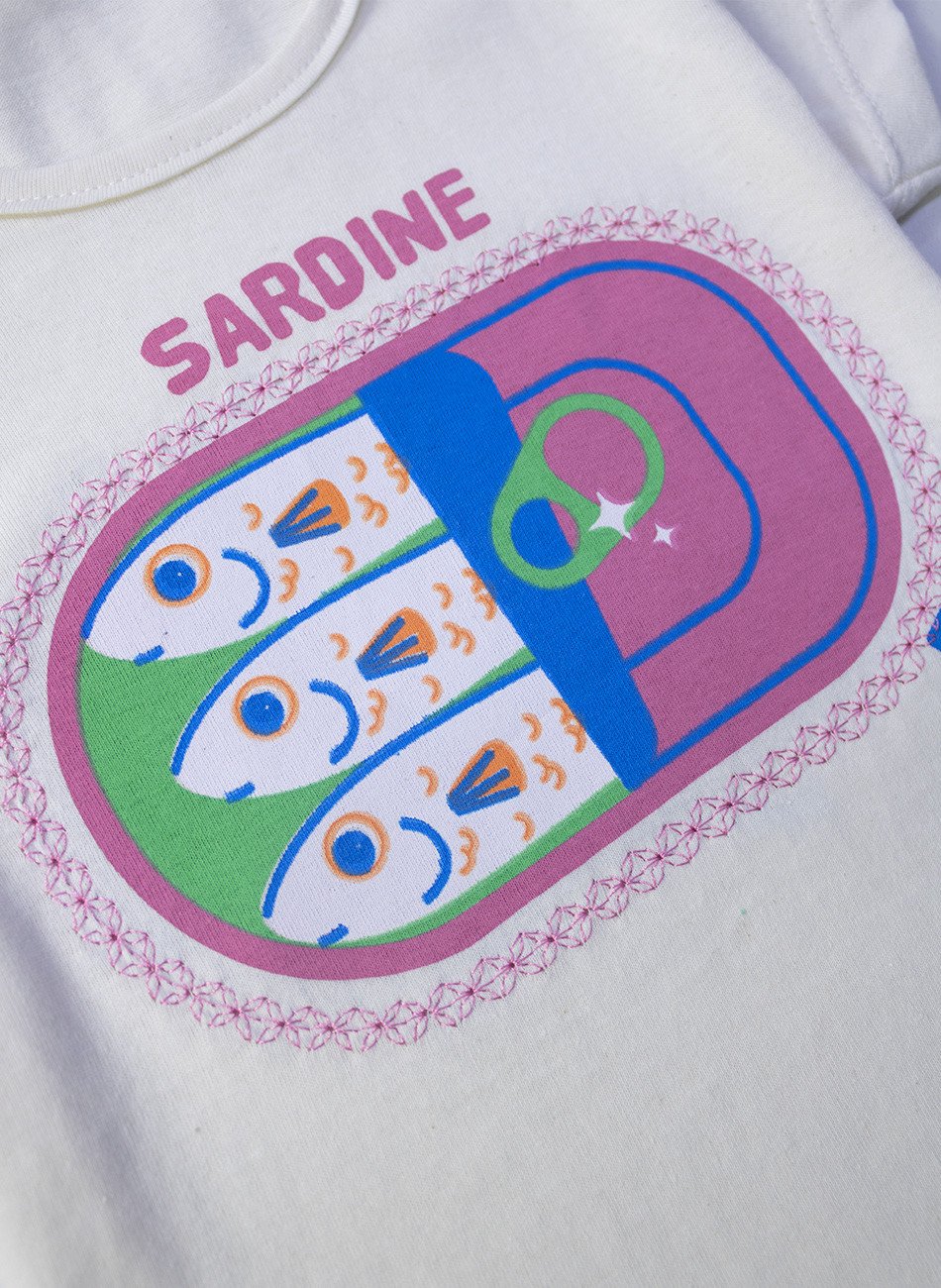 Conjunto Infantil Menina Sardine Fun Creme 0748 - Laluna
