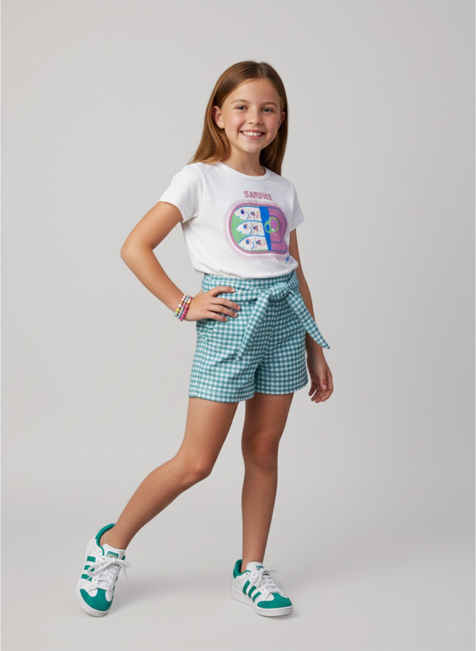 Conjunto Infantil Menina Sardine Fun Creme 0748 - Laluna