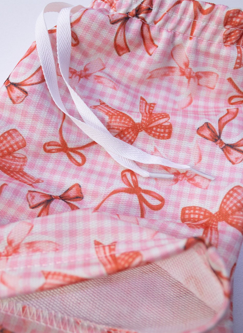 Conjunto Infantil Menina Laços Pretty Little Girl Vermelho 06 - Laluna