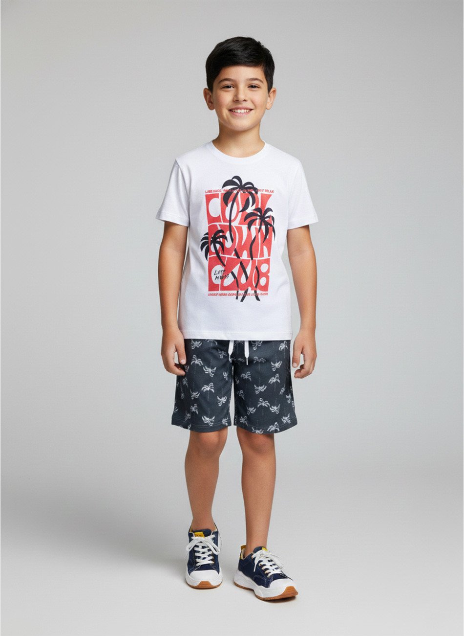 Conjunto Infantil Menino Palmeira Cool Branco 0406 - Torrox