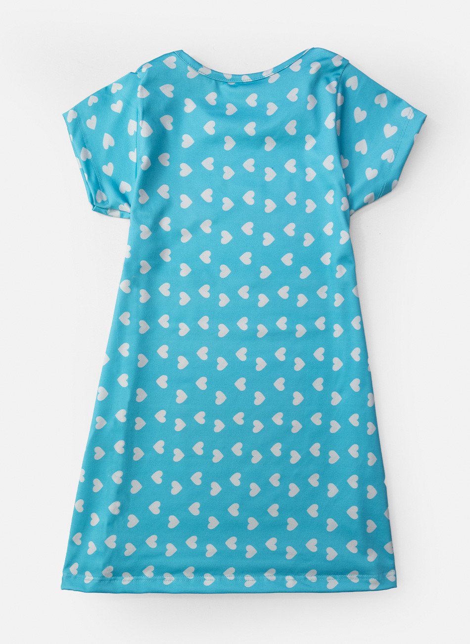 Vestido Infantil Manga Curta Coelha de Câmera Verde 218 - Laluna