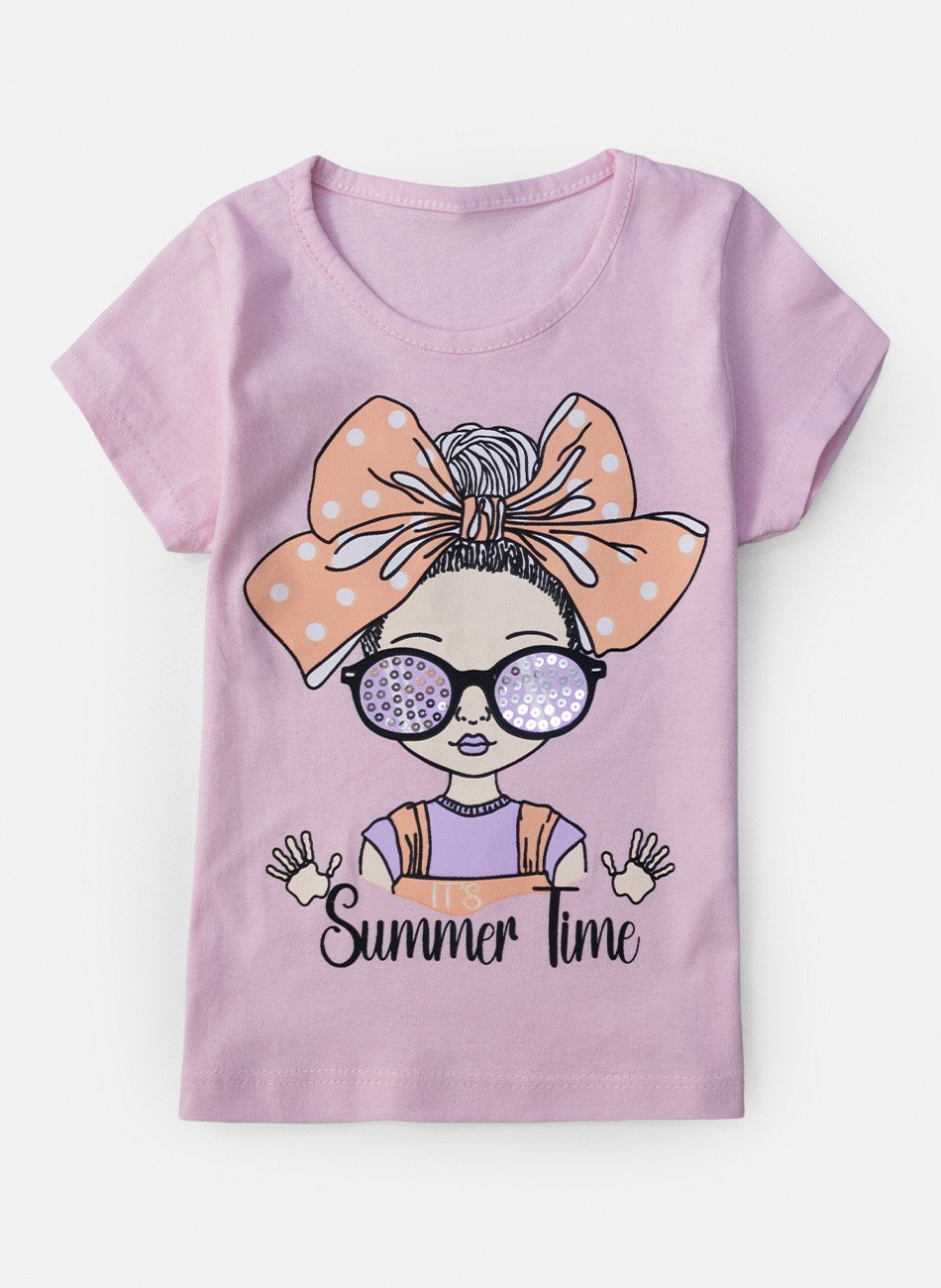 Conjunto Infantil Menina Summer Time Rosa Barbie 0501 - Laluna