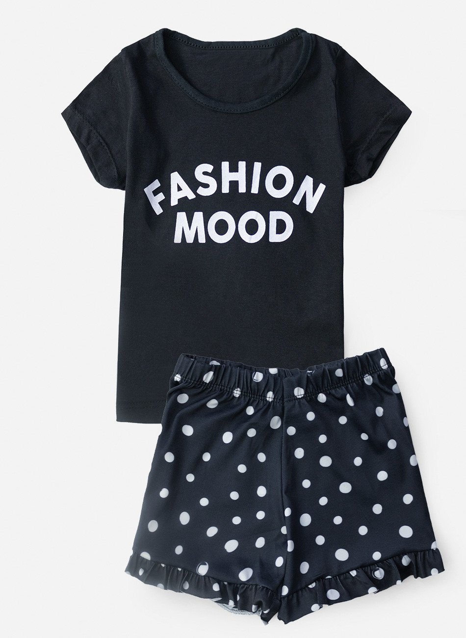 Conjunto Infantil Menina Fashion Mood Preto 07 - Laluna