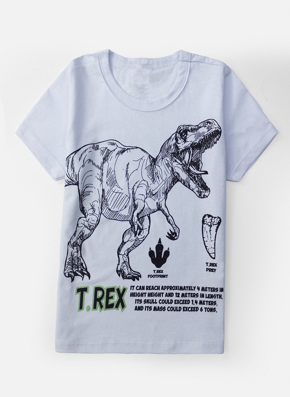 Conjunto Infantil Masculino T-Rex Branco 015 - Torrox