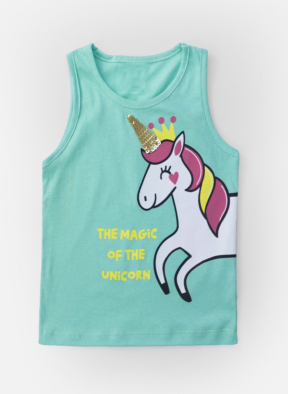 Conjunto Infantil Menina The Magic Of The Unicorn Verde 0712 - Laluna