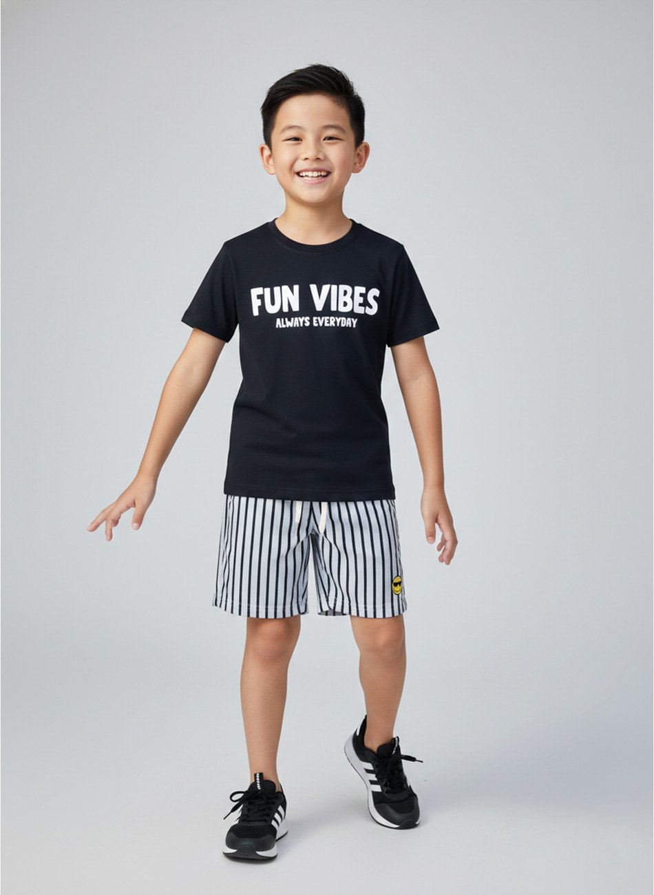 Conjunto Infantil Menino Fun Vibes Always Preto 0379 - Keki Boys