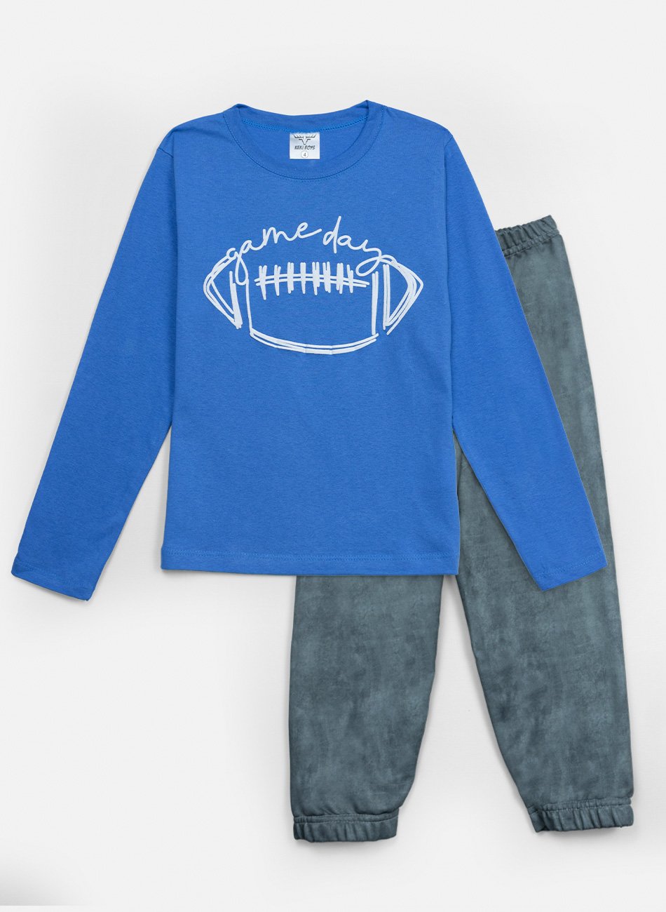 Conjunto Infantil Menino Meia Estação Game Day 0114 Azul - Keki Boys