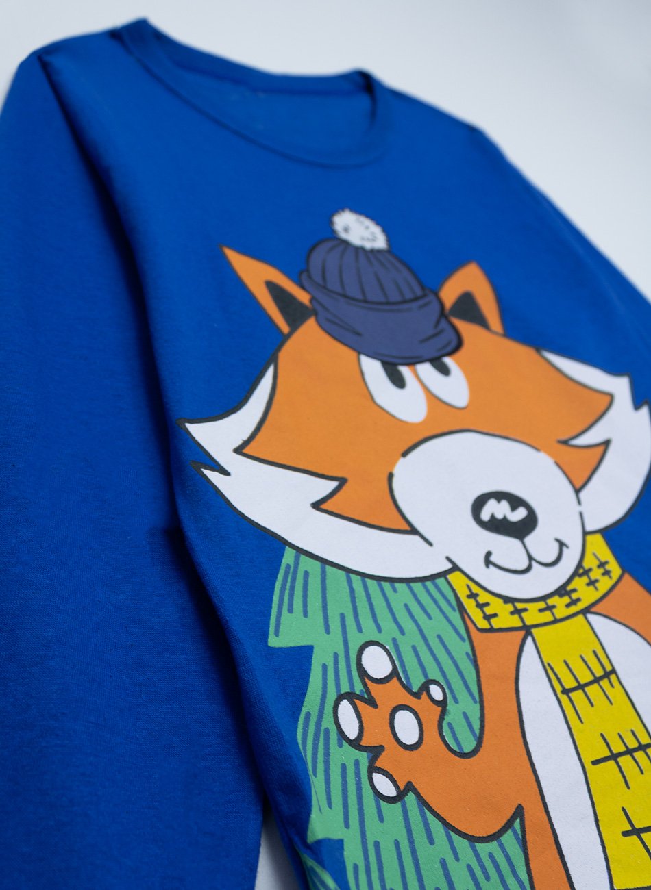 Conjunto Infantil Menino Meia Estação Raposa de Touca Azul 0111 - Keki Boys
