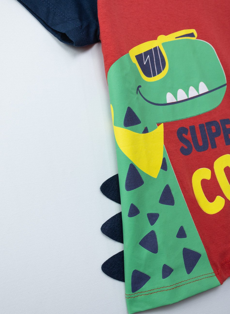 Conjunto Infantil Menino Dinossauro Vermelho 386 - Keki boys