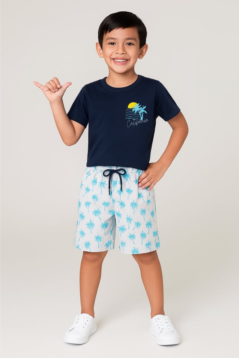Conjunto Infantil Menino Verão California Kangulu Azul Marinho