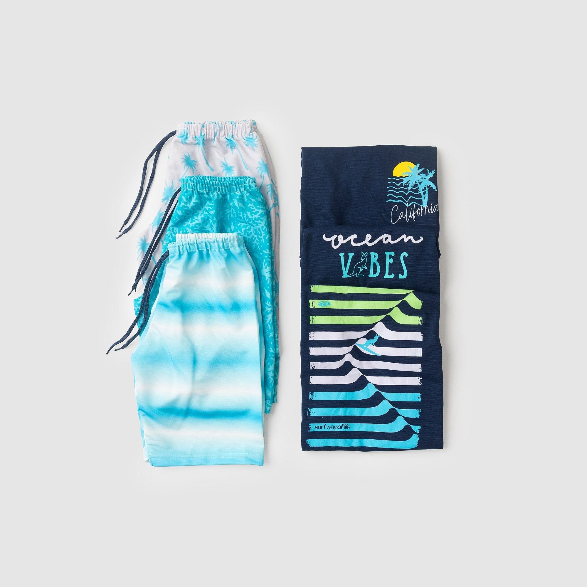 Conjunto Infantil Menino Verão California Kangulu Azul Marinho