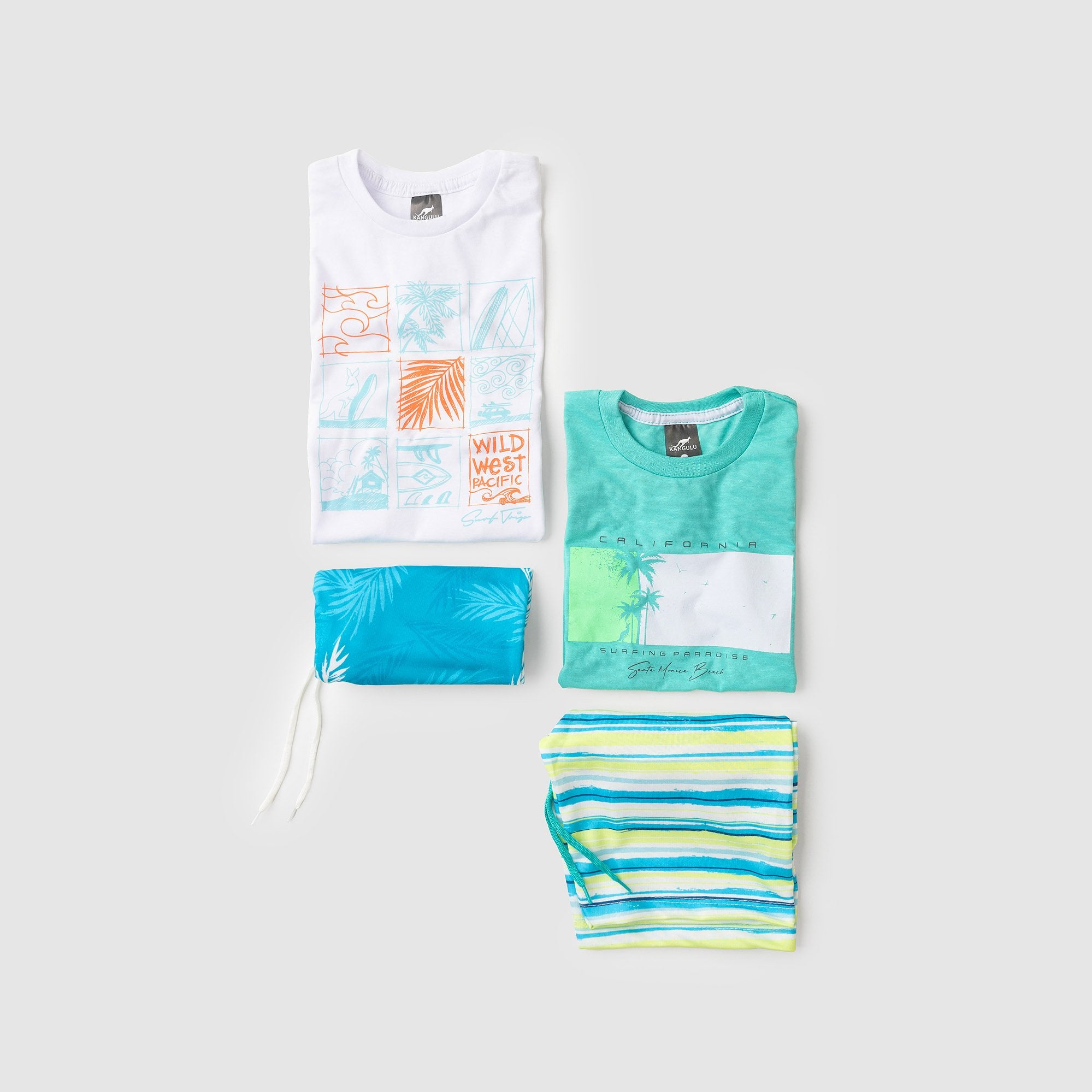 Conjunto Infantil Menino Verão California Surfing Kangulu Azul Royal