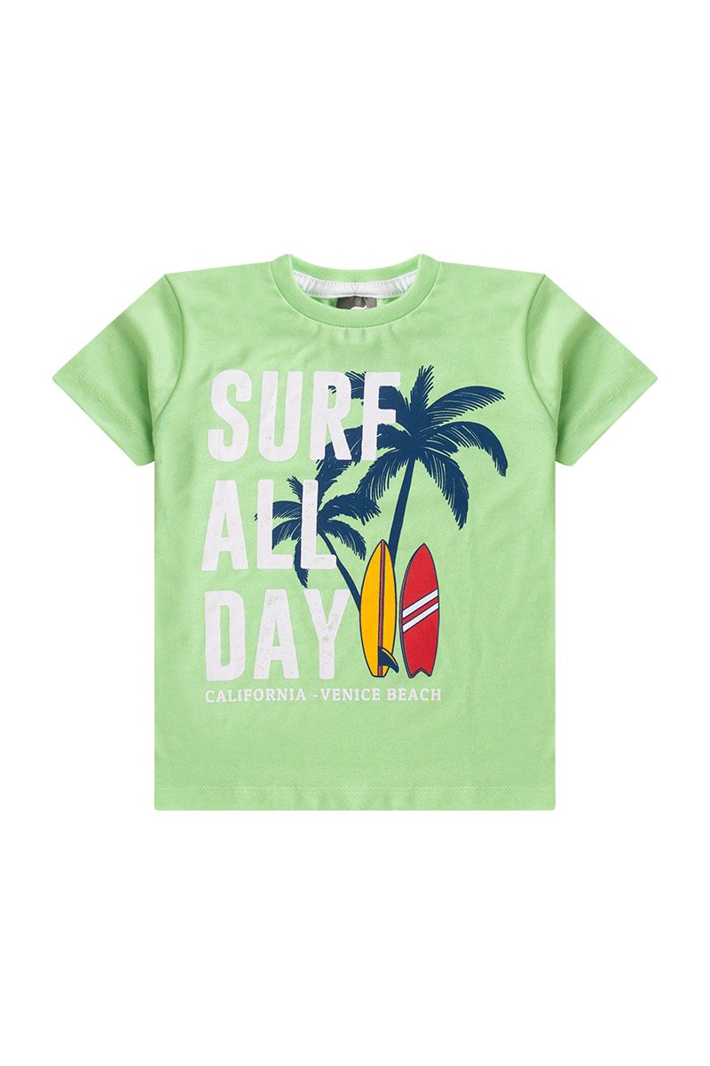 Conjunto Infantil Menino Verão Surf All Day Kangulu Verde Lima