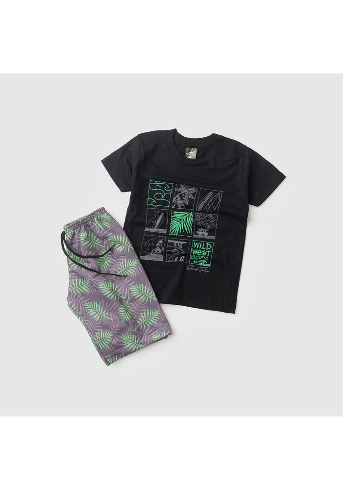 Conjunto Infantil Menino Verão Wild West Pacific Kangulu Preto