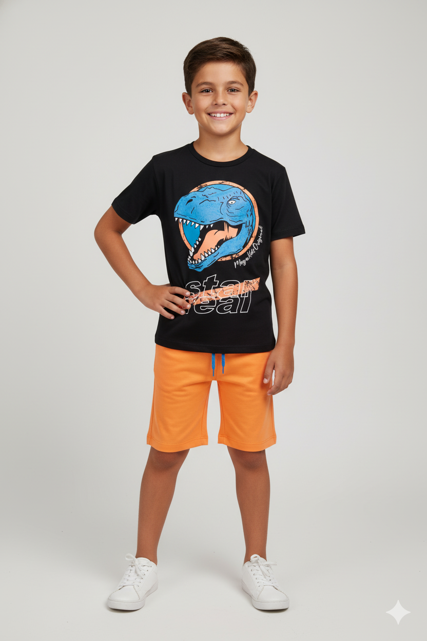 Conjunto Infantil Verão Masculino Start Real - Preto
