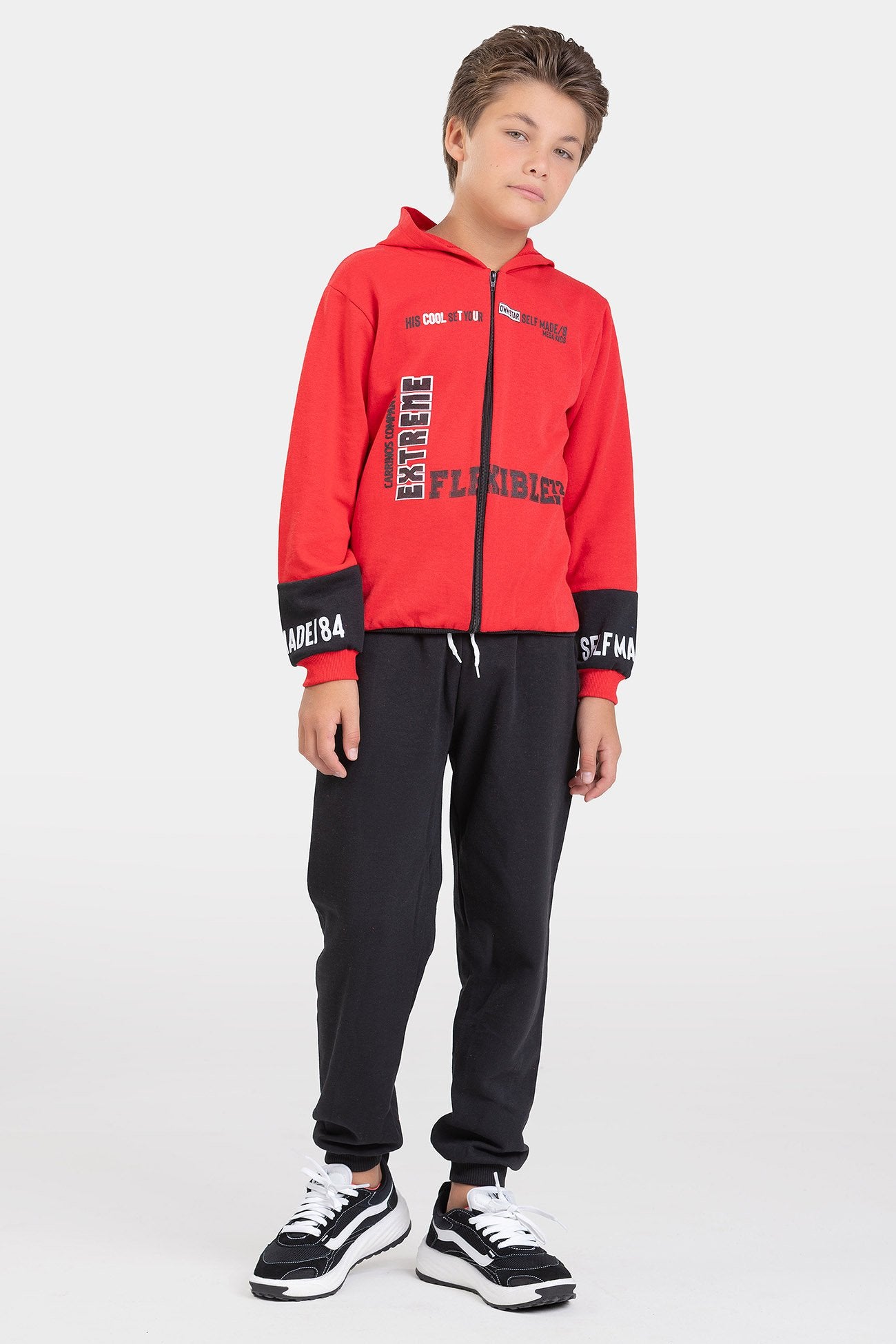 Conjunto Moletom Peluciado Infantil Masculino Extreme - Vermelho