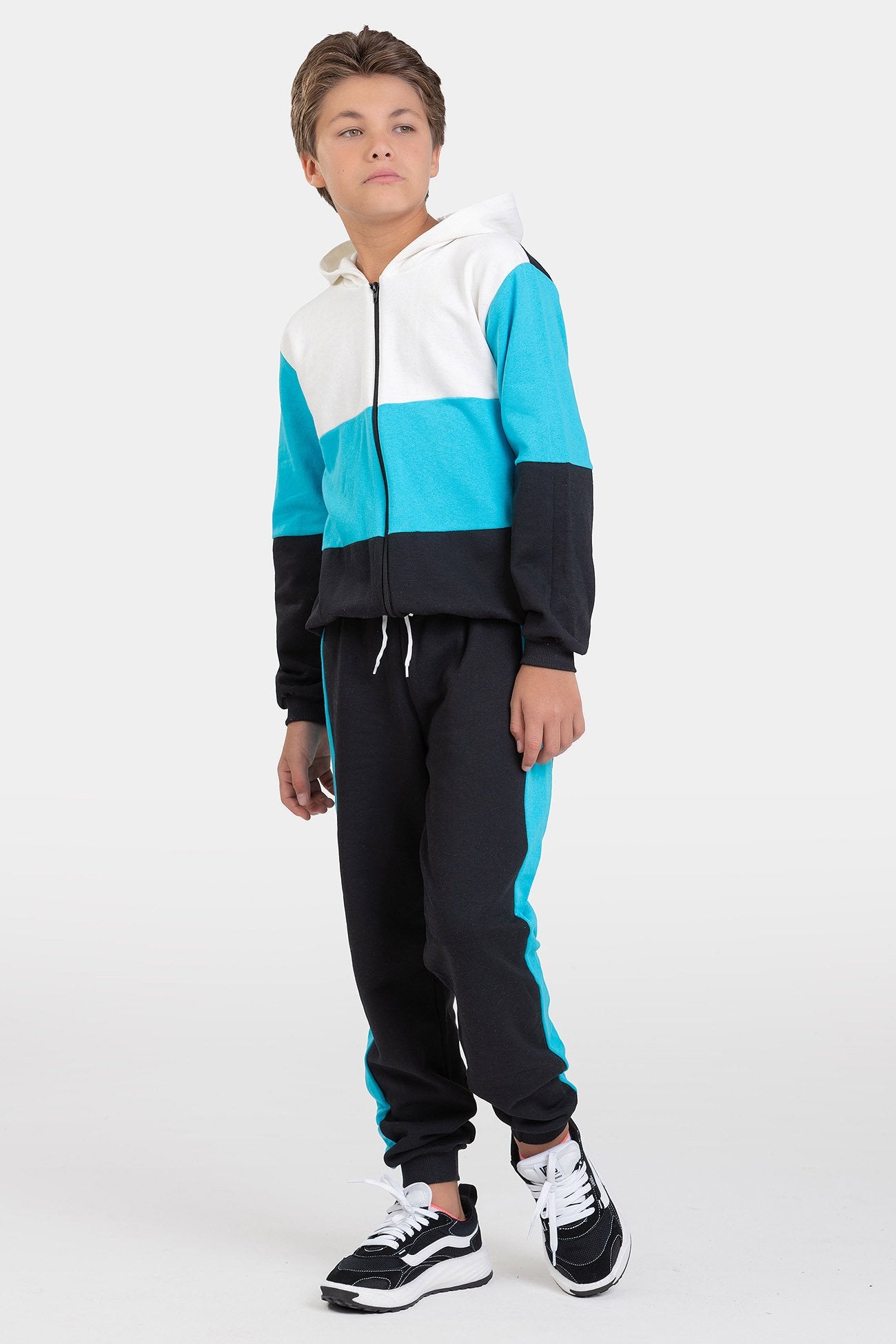 Conjunto Moletom Peluciado Infantil Masculino Recortes - Royal