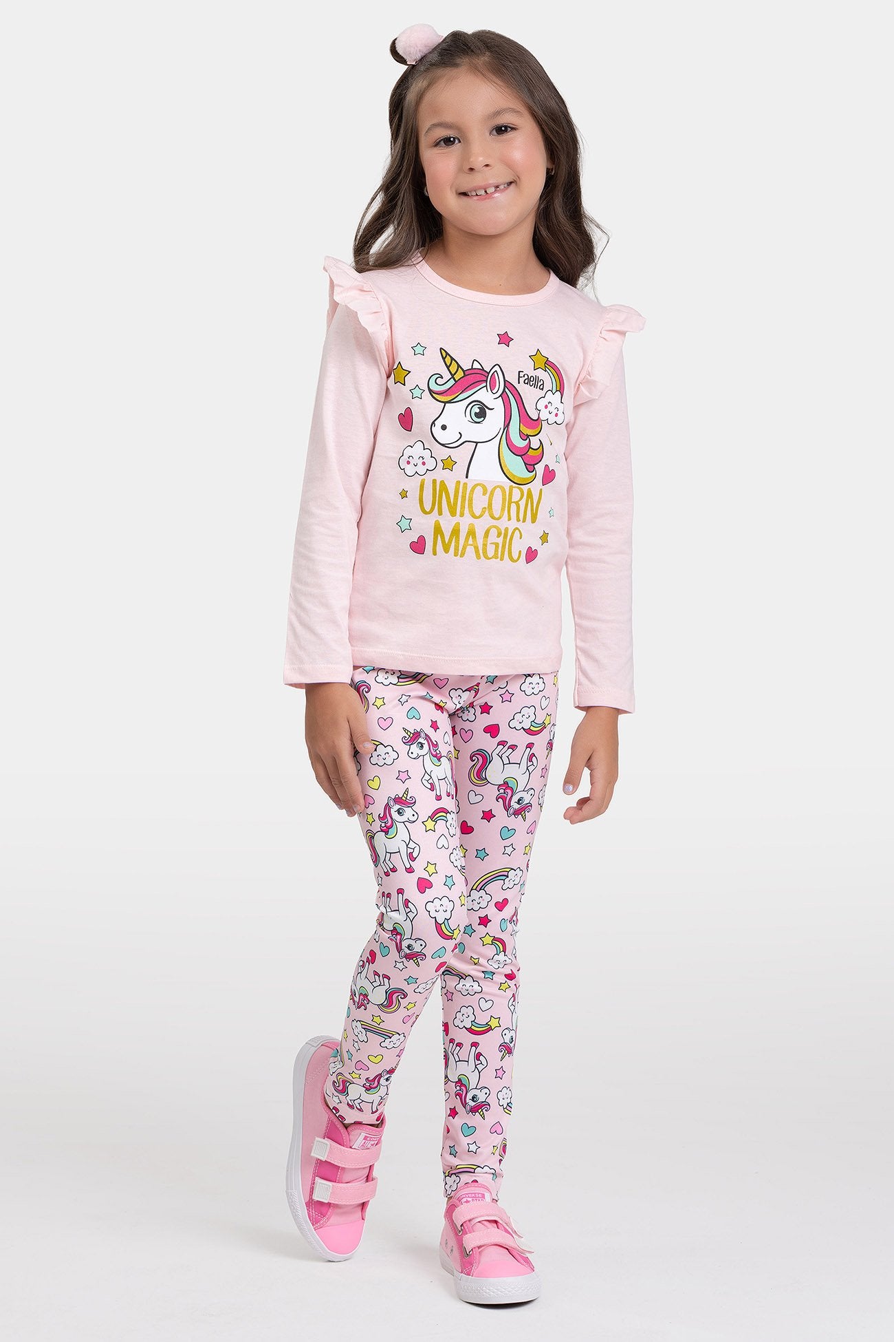 Conjunto Infantil Meia Estação Feminino Unicorn Magic - Rosa