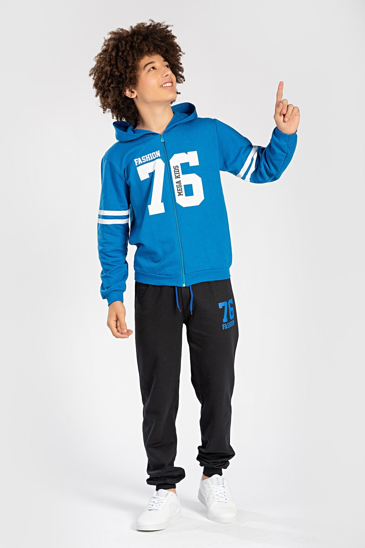 Conjunto Moletom Peluciado Infantil Masculino Fashion 76 - Royal