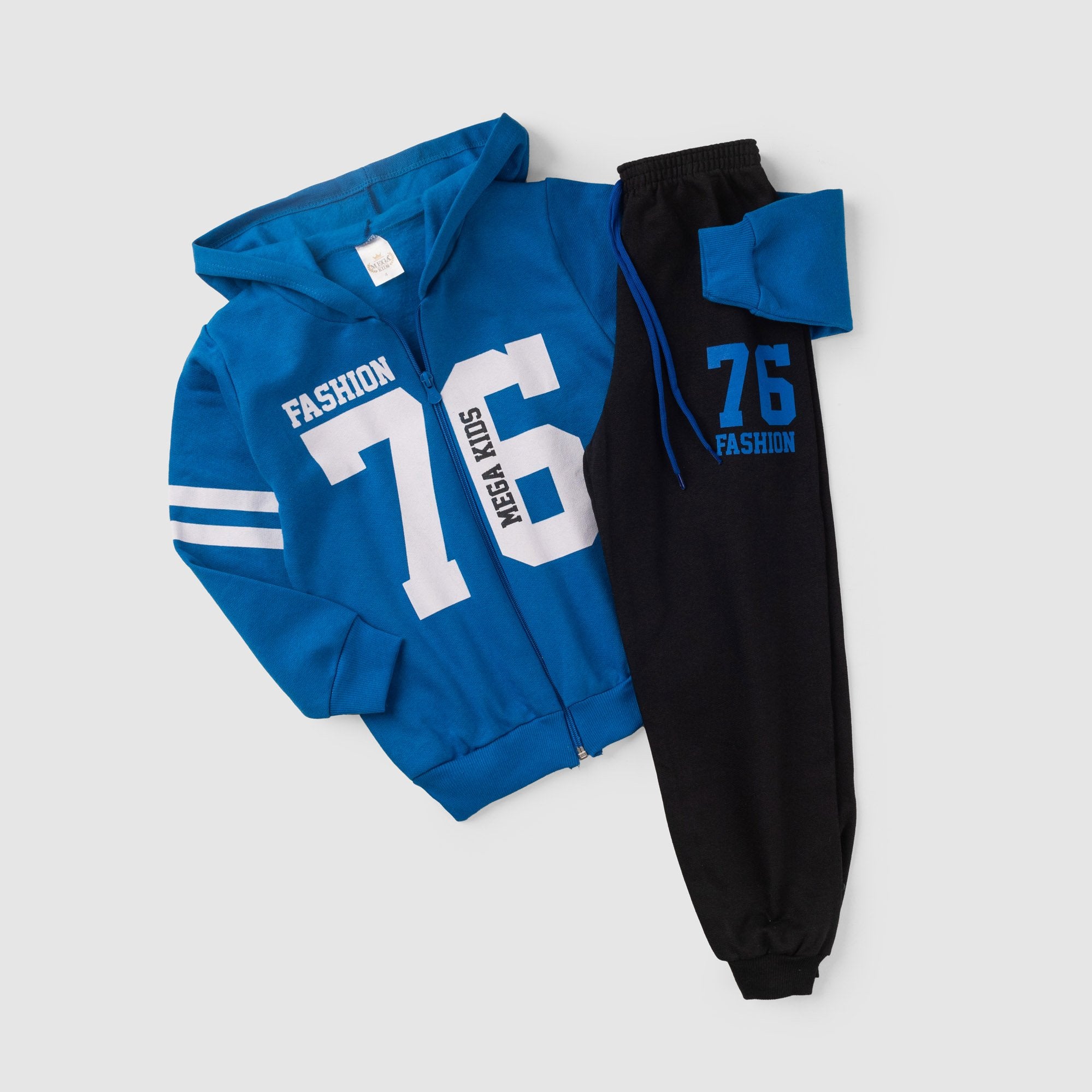Conjunto Moletom Peluciado Infantil Masculino Fashion 76 - Royal