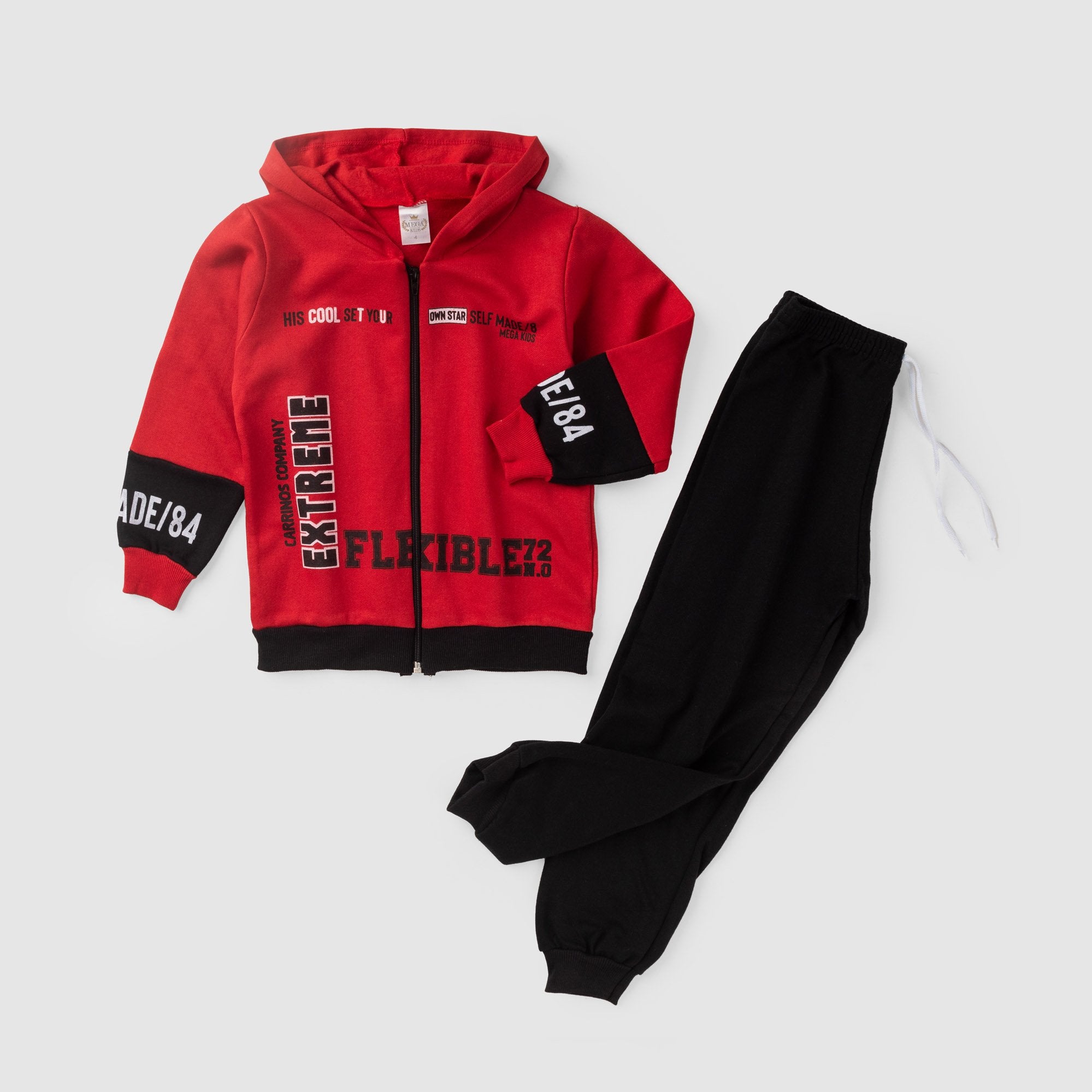 Conjunto Moletom Peluciado Infantil Masculino Extreme - Vermelho