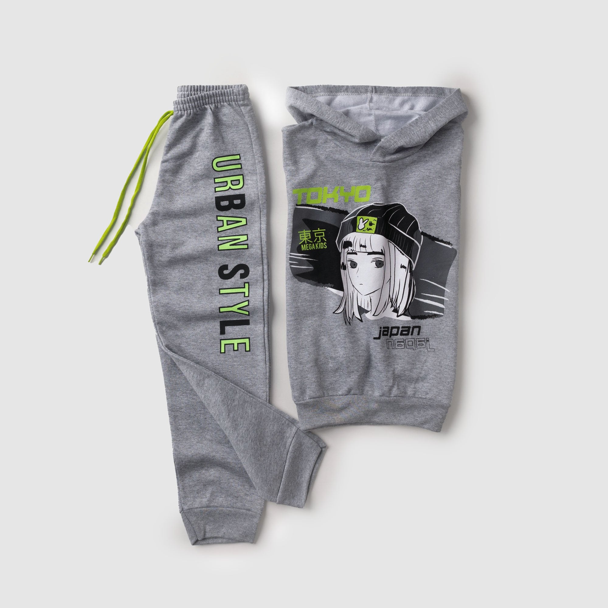 Conjunto Moletom Peluciado Infantil Masculino Tokyo - Mescla