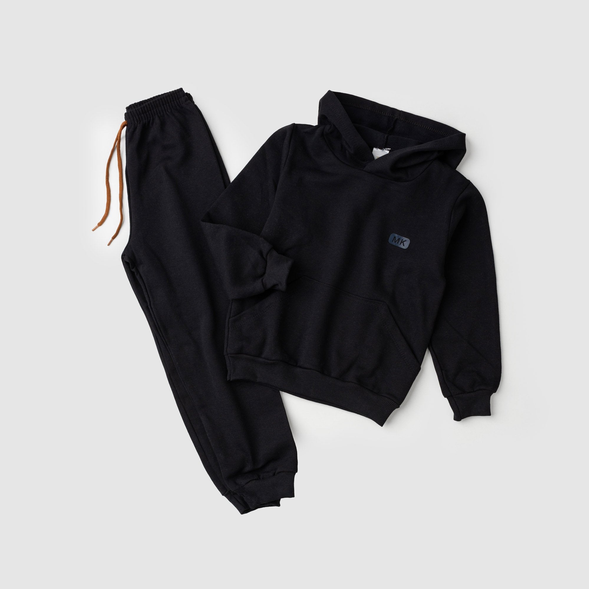 Conjunto Moletom Peluciado Infantil Masculino Canguru - Preto