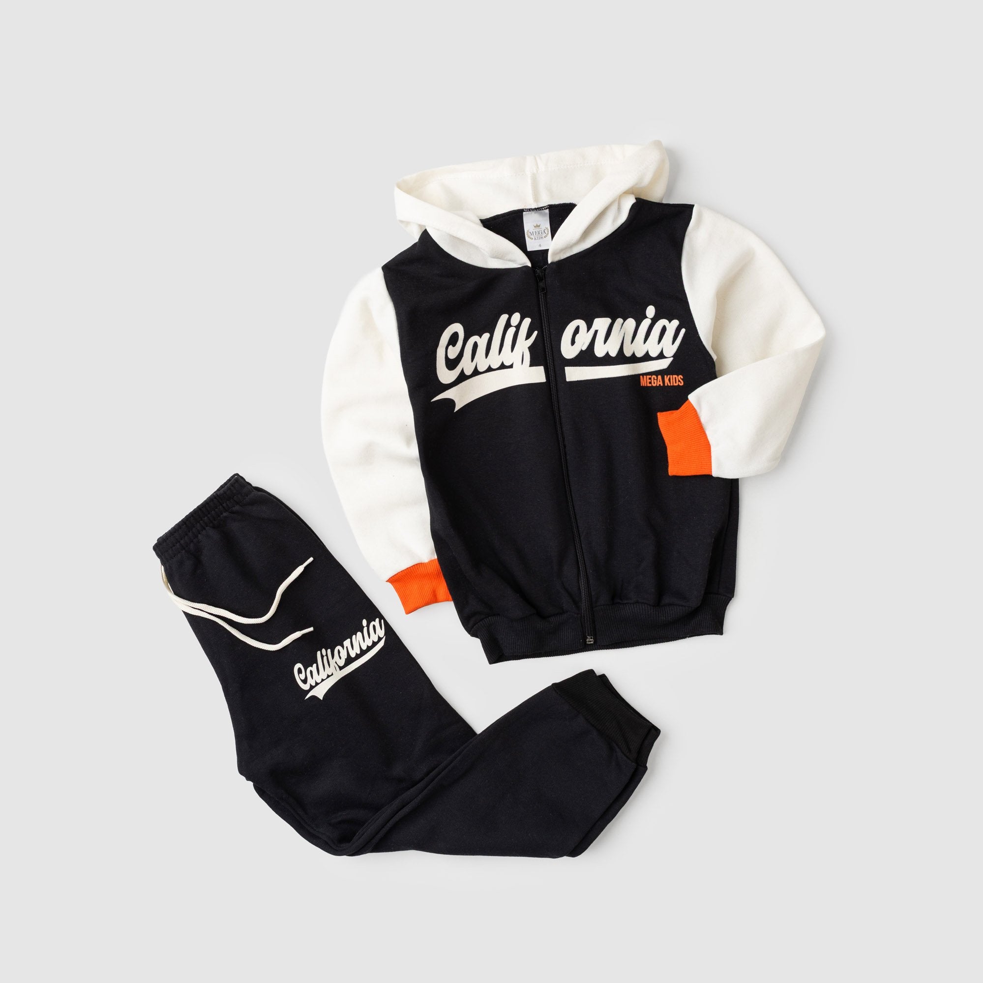 Conjunto Moletom Peluciado Infantil Masculino California - Preto