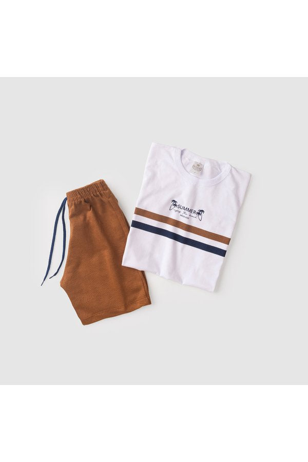 Conjunto Infantil Verão Masculino Summer - Branco