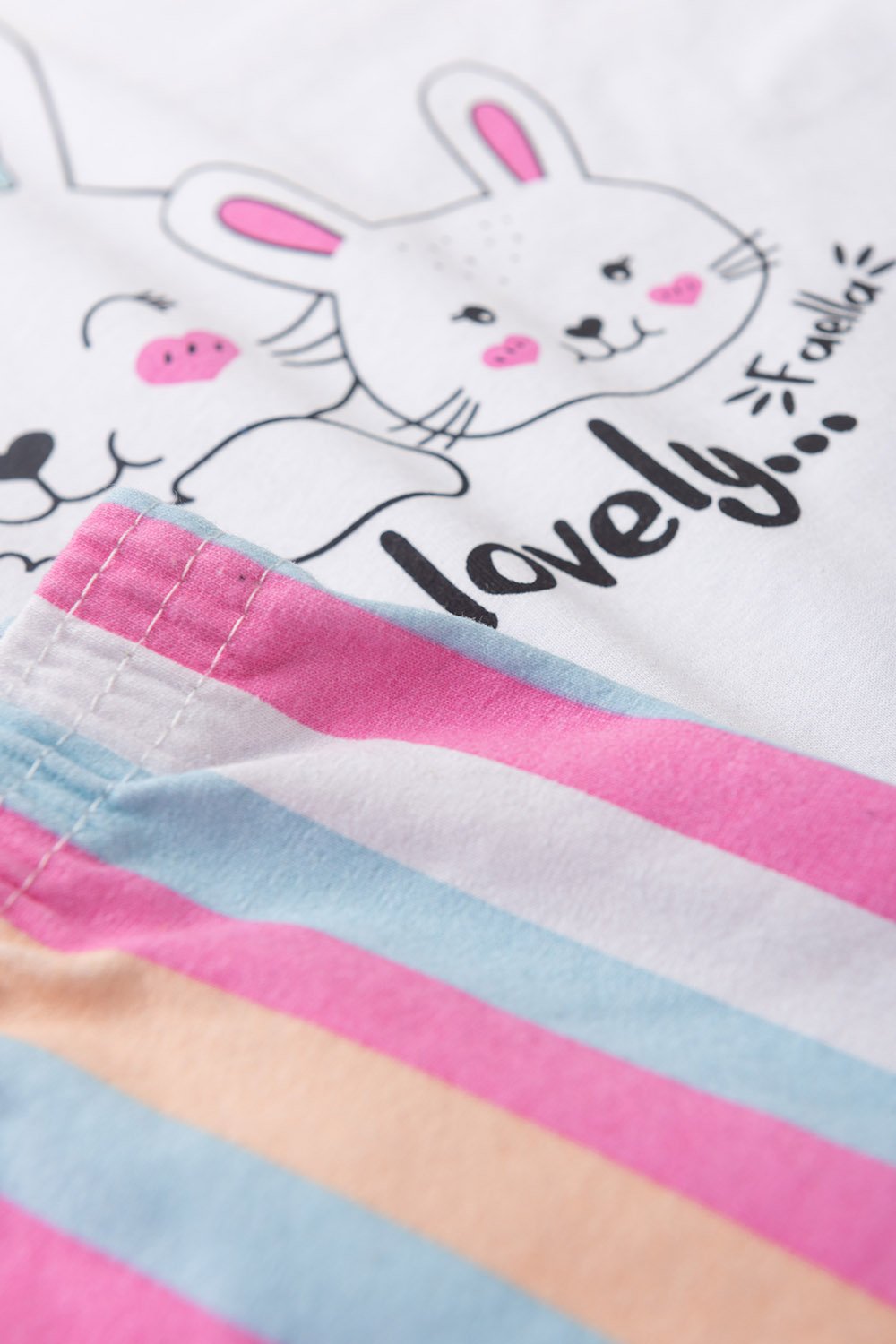 Conjunto Infantil Meia Estação Feminino Bunny Faella - Branco