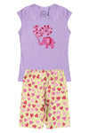 Conjunto Infantil Menina Elefante Verão Lilás