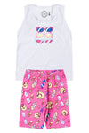 Conjunto Infantil Menina Óculos Verão Branco